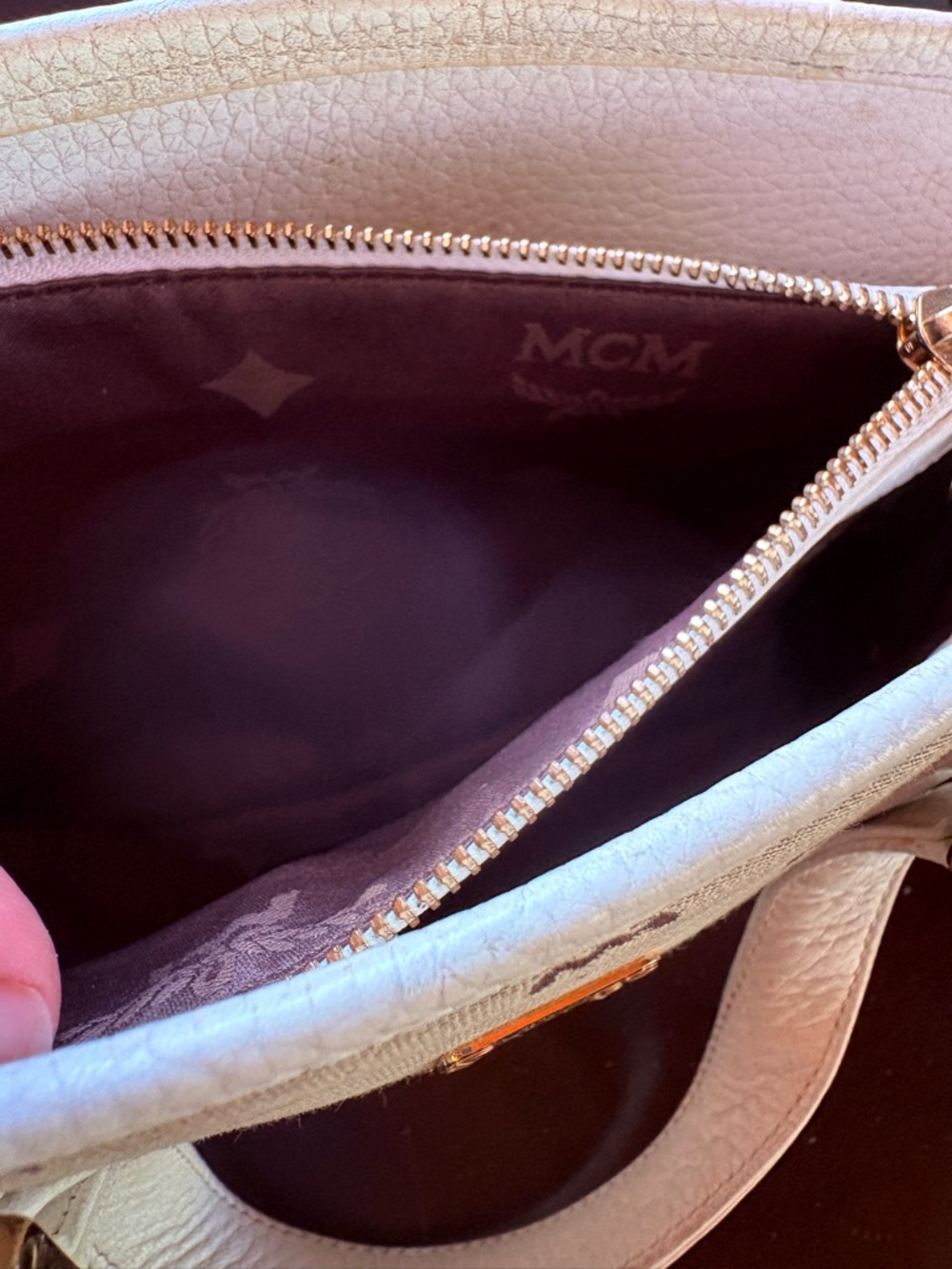 MCM Jacquard Mini Shoulder Tote Bag with gold hardware - Picture 7 of 15